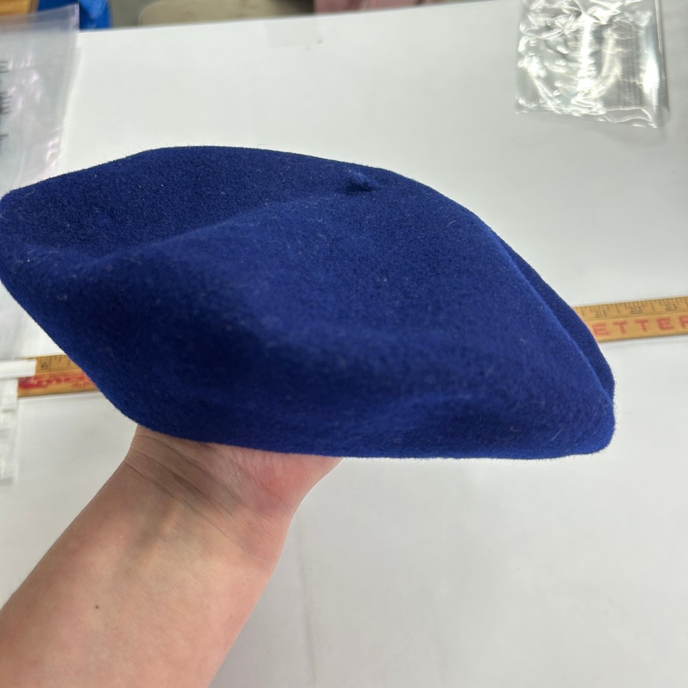 Pierre Laulhere Paris Blue Wool Beret Hat Made France OS Parisian French Girl - Picture 6 of 8